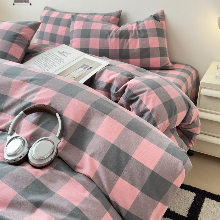 91家纺网 家纺一手货源 找家纺 清雅福 2025新款全棉A类水洗棉单枕套 青春雅格·粉