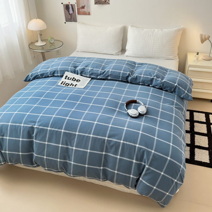 91家纺网 家纺一手货源 找家纺 清雅福 2024新款全棉A类水洗棉单品被套 米莱-灰