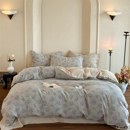 91家纺网 家纺一手货源 找家纺 （总）云上 2024新款卡丽兰色织大提花四件套