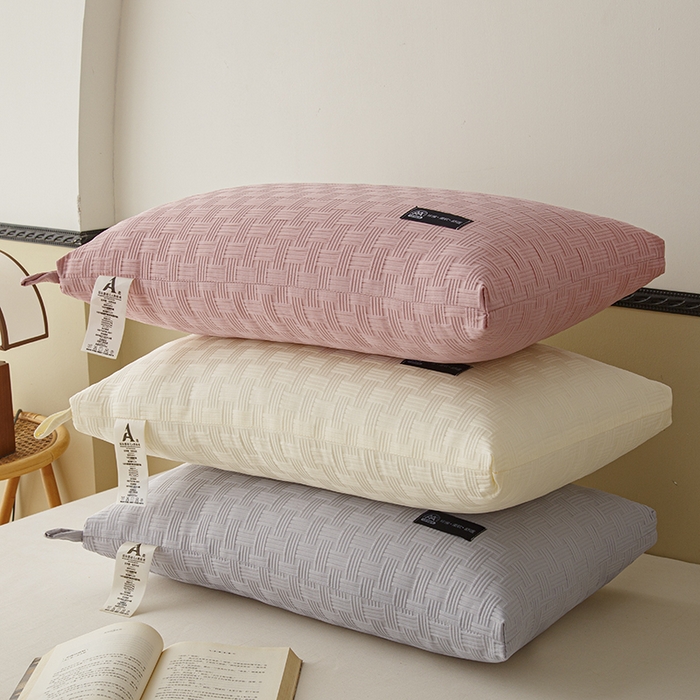 91家纺网 家纺一手货源 找家纺 织布人 2024新款枕芯A类华夫格美眠枕头高回弹不变形护颈助眠羽丝绒枕芯 A类华夫格美眠枕-白色48*74cm中枕/对