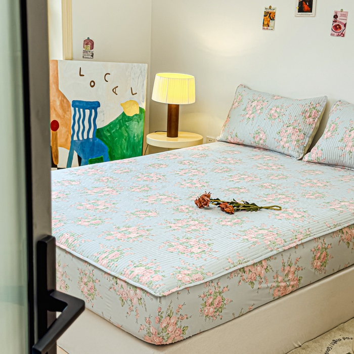 91家纺网 家纺一手货源 找家纺 寝居阁 2024新款13372全棉纯棉大豆纤维夹棉床笠 茜茜公主