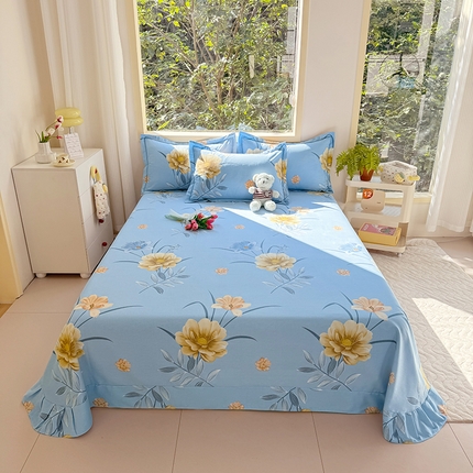 家贝爱 2024新款JBA加厚圆角纯棉磨毛床单 富丽花都