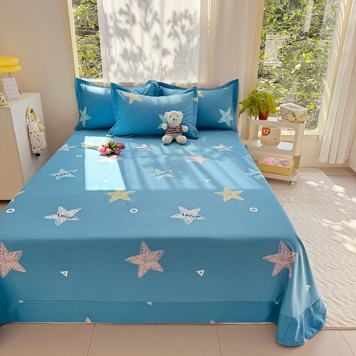 91家纺网 家纺一手货源 找家纺 家贝爱 2024新款JBA加厚圆角纯棉磨毛床单 海之星