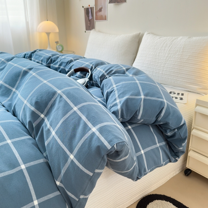 91家纺网 家纺一手货源 找家纺 清雅福 2024新款全棉A类水洗棉单品被套 米莱-灰