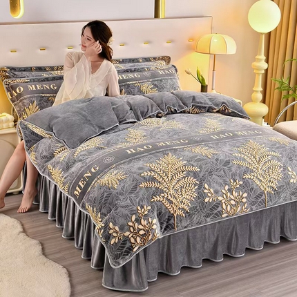 91家纺网 家纺一手货源 找家纺 （总）绒耀 2025新款高克重牛奶绒四件套保暖四件套直播爆款电商爆款