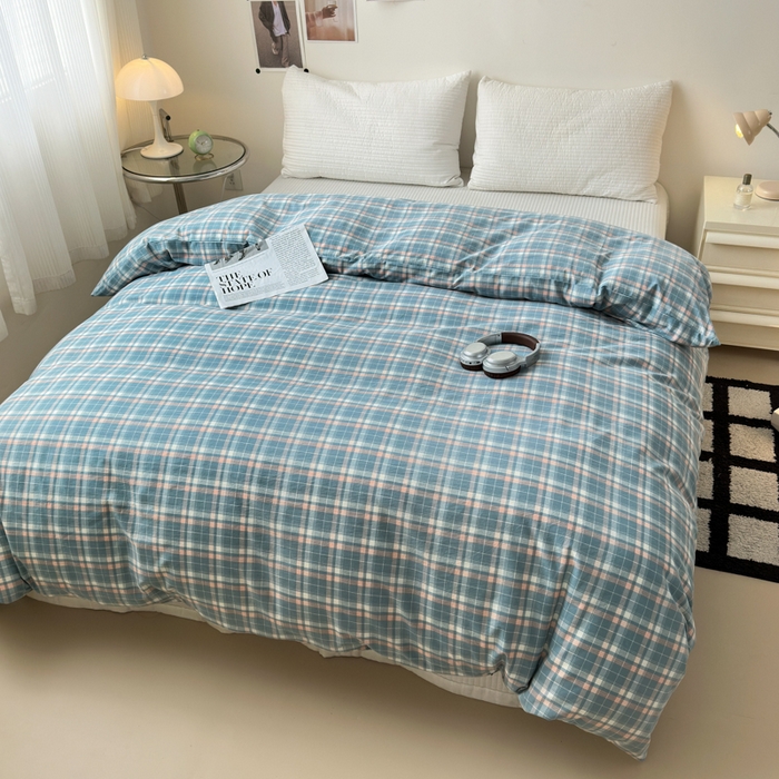 91家纺网 家纺一手货源 找家纺 清雅福 2024新款全棉A类水洗棉单品被套 映像-兰