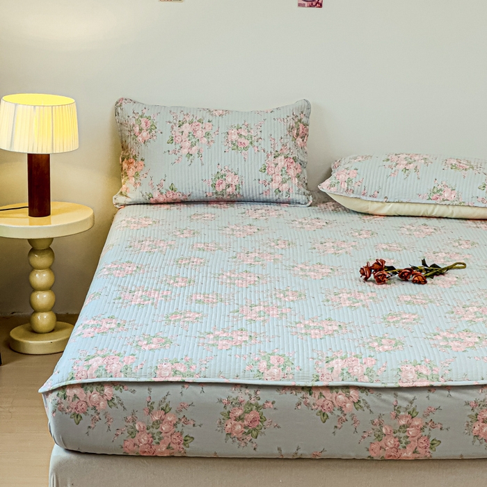 91家纺网 家纺一手货源 找家纺 寝居阁 2024新款13372全棉纯棉大豆纤维夹棉床笠 茜茜公主