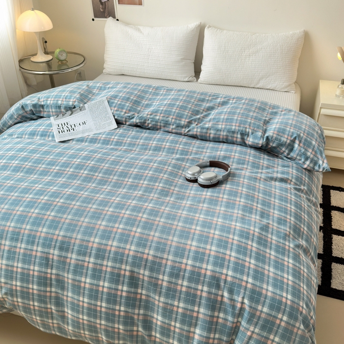 91家纺网 家纺一手货源 找家纺 清雅福 2024新款全棉A类水洗棉单品被套 映像-兰