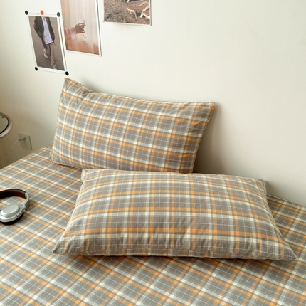 91家纺网 家纺一手货源 找家纺 清雅福 2025新款全棉A类水洗棉单枕套 映像·灰