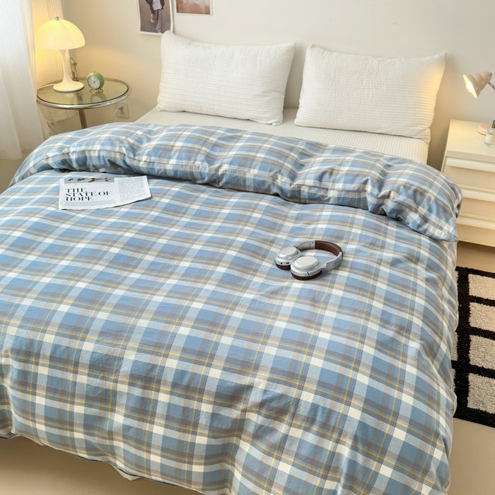 91家纺网 家纺一手货源 找家纺 清雅福 2024新款全棉A类水洗棉单品被套 简兮-兰