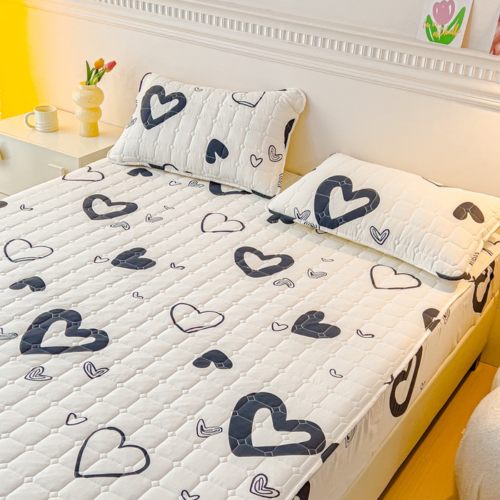 91家纺网 家纺一手货源 找家纺 寝居阁 2024新款13372全棉纯棉大豆纤维夹棉床笠 慢调时光