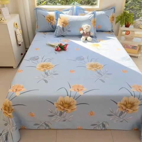 91家纺网 家纺一手货源 找家纺 家贝爱 2024新款JBA加厚圆角纯棉磨毛床单 富丽花都