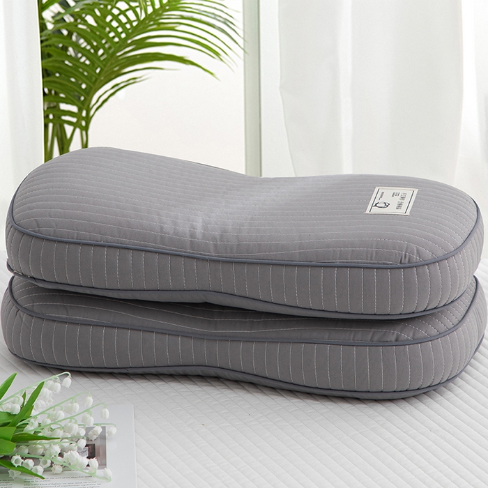 91家纺网 家纺一手货源 找家纺 织布人 2024新款荞麦枕升级全棉韩式砂洗面包枕磨毛简约全荞麦壳枕头枕芯 简约磨毛砂洗面包枕-灰色