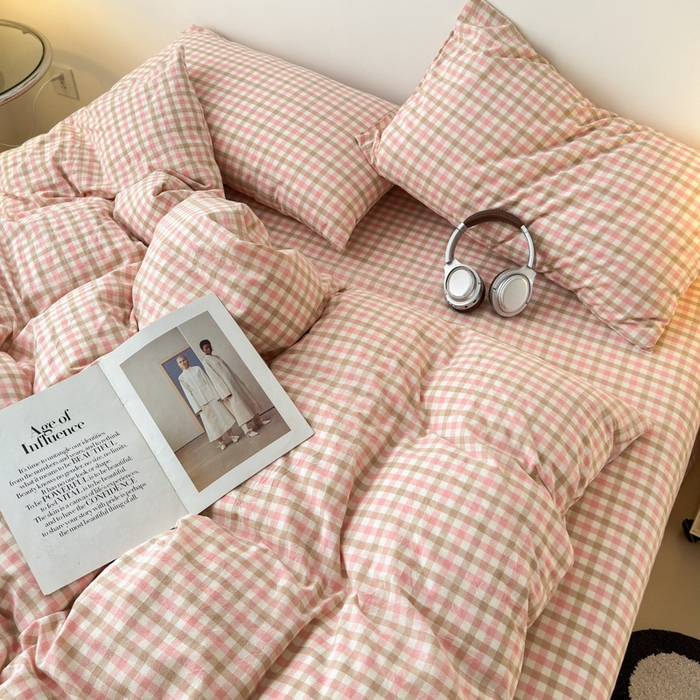 91家纺网 家纺一手货源 找家纺 清雅福 2025新款全棉A类水洗棉单枕套 印月·粉