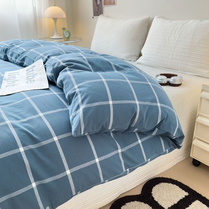 91家纺网 家纺一手货源 找家纺 清雅福 2024新款全棉A类水洗棉单品被套 米莱-灰