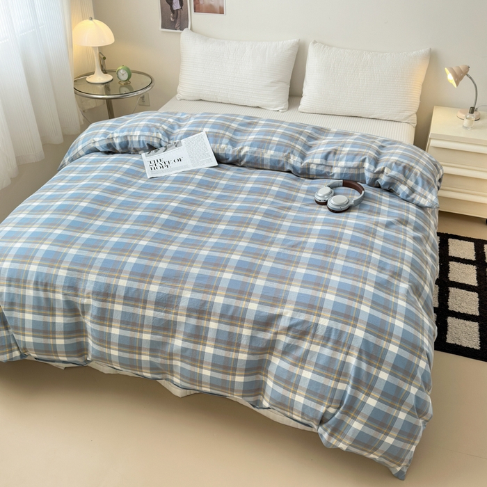 91家纺网 家纺一手货源 找家纺 清雅福 2024新款全棉A类水洗棉单品被套 简兮-兰