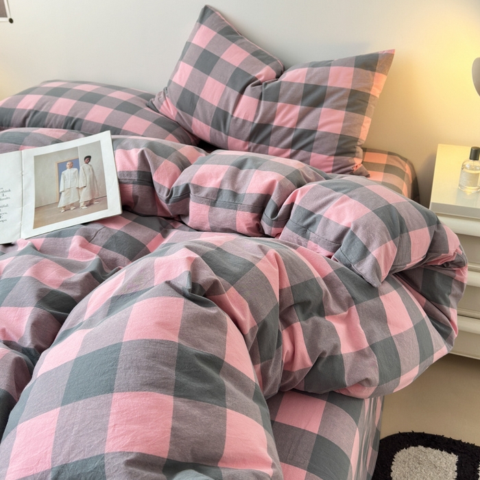 91家纺网 家纺一手货源 找家纺 清雅福 2025新款全棉A类水洗棉单枕套 青春雅格·粉