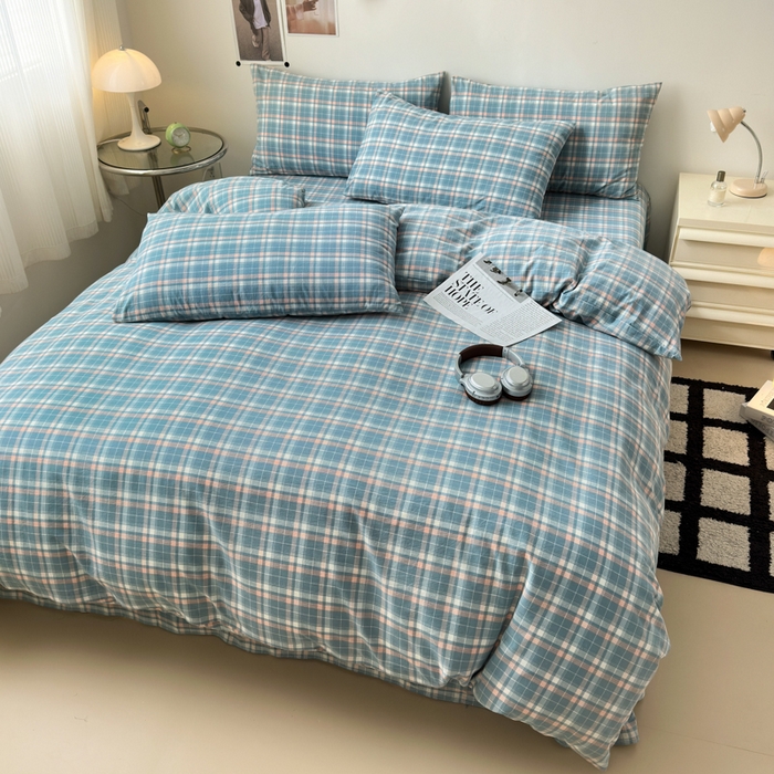 91家纺网 家纺一手货源 找家纺 清雅福 2024新款全棉A类水洗棉单品被套 映像-兰