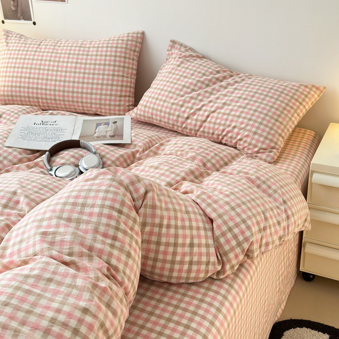 91家纺网 家纺一手货源 找家纺 清雅福 2025新款全棉A类水洗棉单枕套 印月·粉