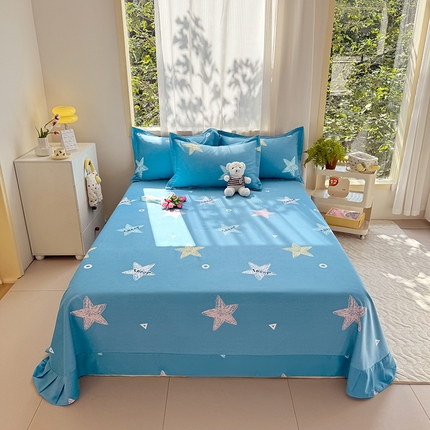 家贝爱 2024新款JBA加厚圆角纯棉磨毛床单 海之星
