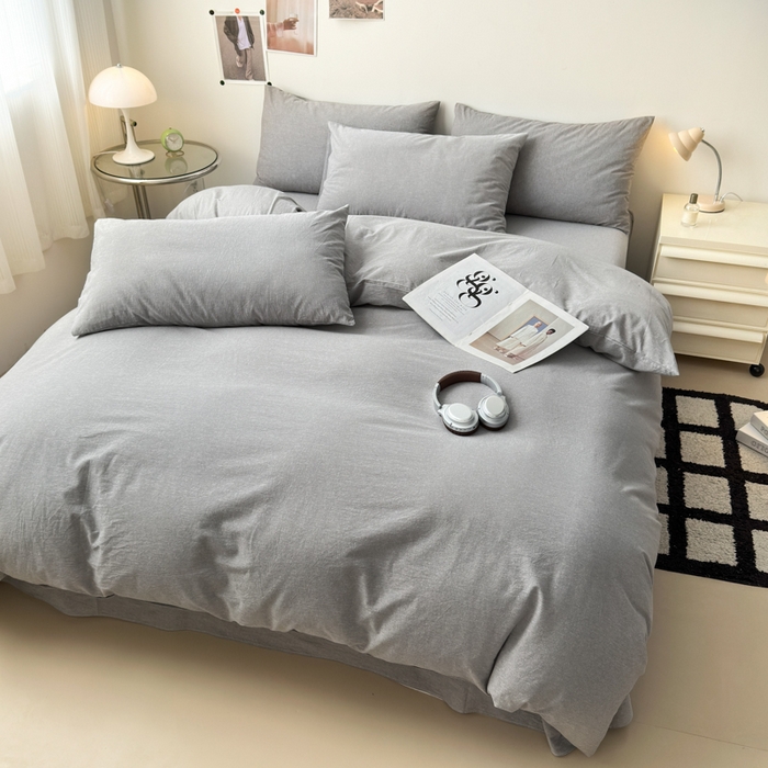 91家纺网 家纺一手货源 找家纺 清雅福 2024新款全棉A类水洗棉单品被套 烟灰