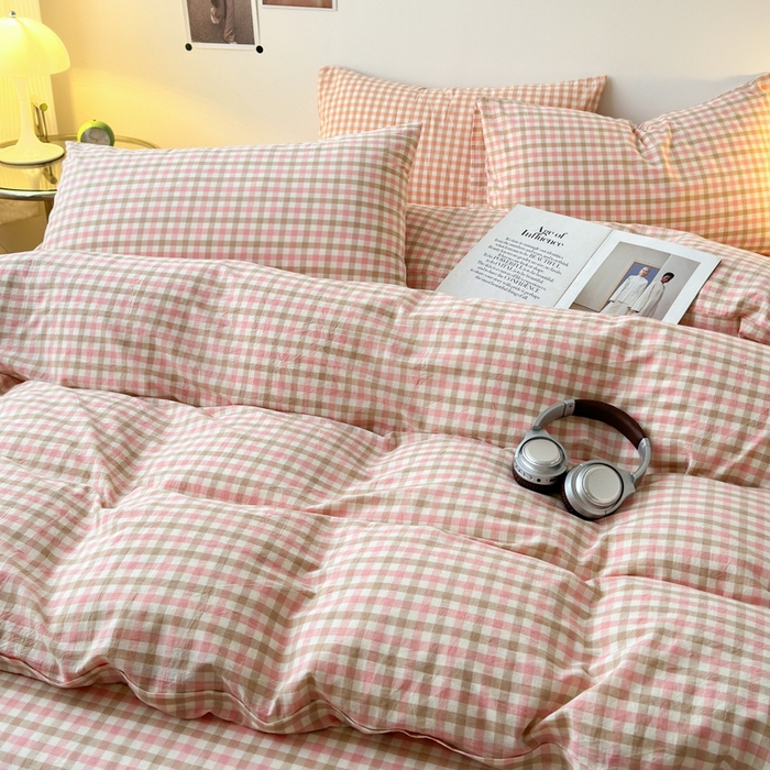 91家纺网 家纺一手货源 找家纺 清雅福 2025新款全棉A类水洗棉单枕套 印月·粉