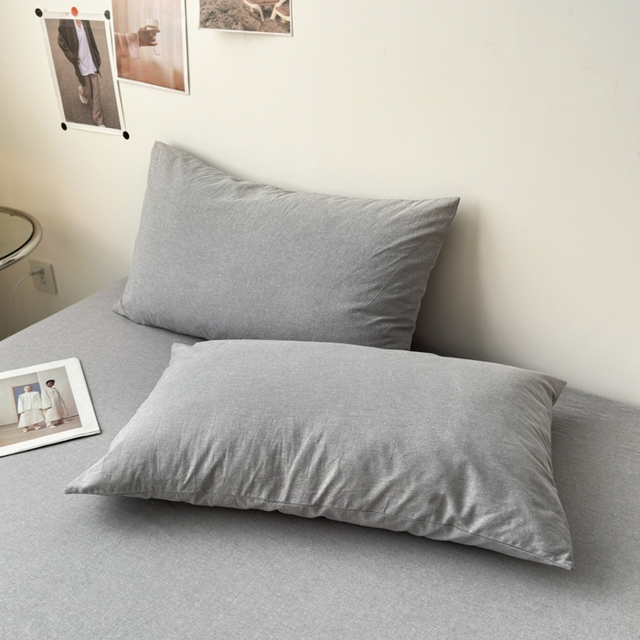 91家纺网 家纺一手货源 找家纺 清雅福 2024新款全棉A类水洗棉四件套单被套 烟灰