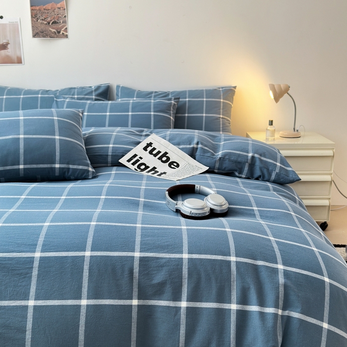 91家纺网 家纺一手货源 找家纺 清雅福 2024新款全棉A类水洗棉单品被套 米莱-灰