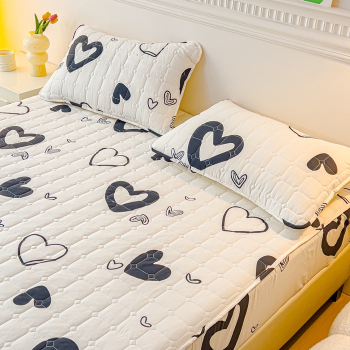 91家纺网 家纺一手货源 找家纺 寝居阁 2024新款13372全棉纯棉大豆纤维夹棉床笠 慢调时光