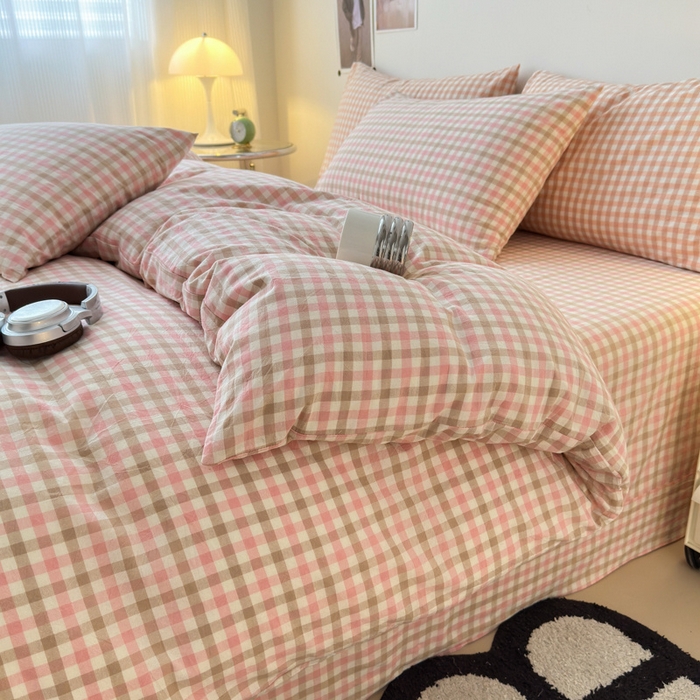 91家纺网 家纺一手货源 找家纺 清雅福 2025新款全棉A类水洗棉单枕套 印月·粉