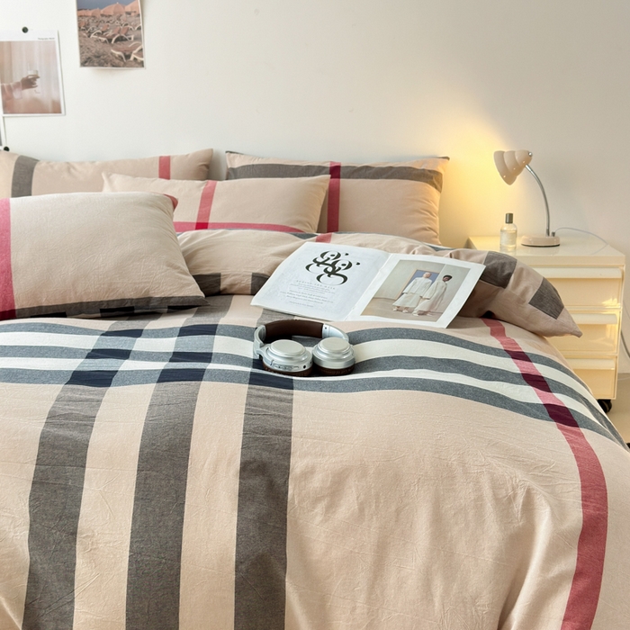 91家纺网 家纺一手货源 找家纺 清雅福 2024新款全棉A类水洗棉单品被套 宝莉-咖大格