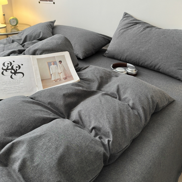 91家纺网 家纺一手货源 找家纺 清雅福 2025新款全棉A类水洗棉单枕套 素色·灰