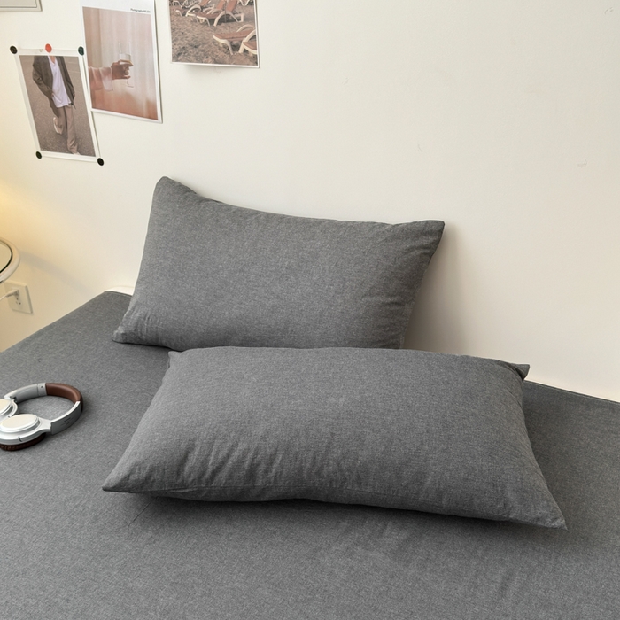 91家纺网 家纺一手货源 找家纺 清雅福 2024新款全棉A类水洗棉单品被套 素色-灰