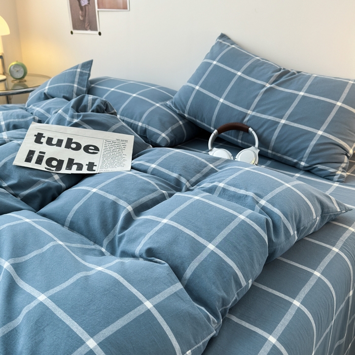 91家纺网 家纺一手货源 找家纺 清雅福 2024新款全棉A类水洗棉四件套单被套 米莱-灰