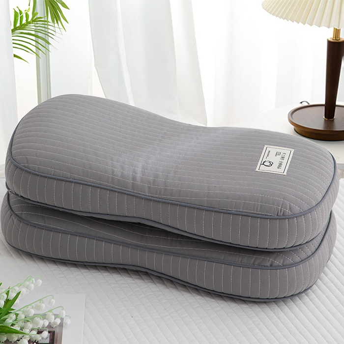 91家纺网 家纺一手货源 找家纺 织布人 2024新款荞麦枕升级全棉韩式砂洗面包枕磨毛简约全荞麦壳枕头枕芯 简约磨毛砂洗面包枕-灰色