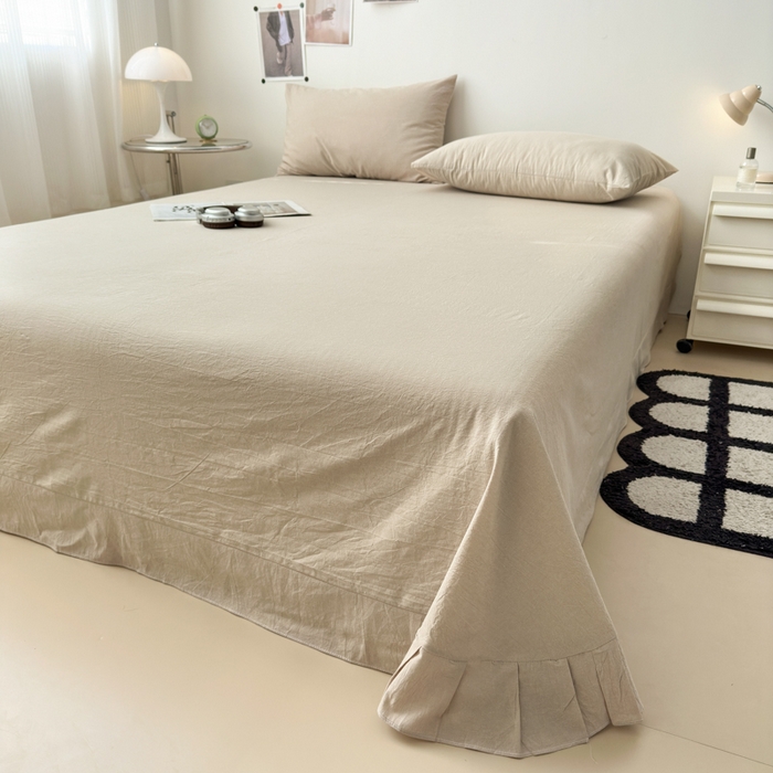 91家纺网 家纺一手货源 找家纺 清雅福 2024新款全棉A类水洗棉单品被套 素色-卡其