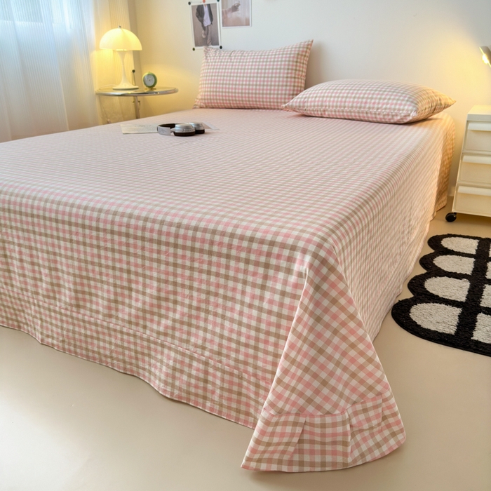 91家纺网 家纺一手货源 找家纺 清雅福 2024新款全棉A类水洗棉单品被套 印月-粉