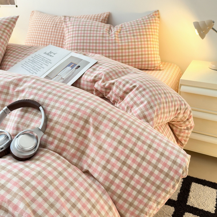 91家纺网 家纺一手货源 找家纺 清雅福 2025新款全棉A类水洗棉单枕套 印月·粉