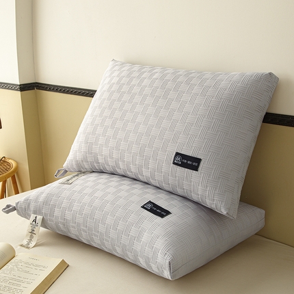 织布人 2024新款枕芯A类华夫格美眠枕头高回弹不变形护颈助眠羽丝绒枕芯 A类华夫格美眠枕-灰色48*74cm中枕/只