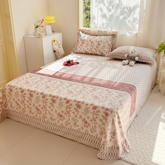 91家纺网 家纺一手货源 找家纺 家贝爱 2024新款JBA加厚圆角纯棉磨毛床单 芙拉