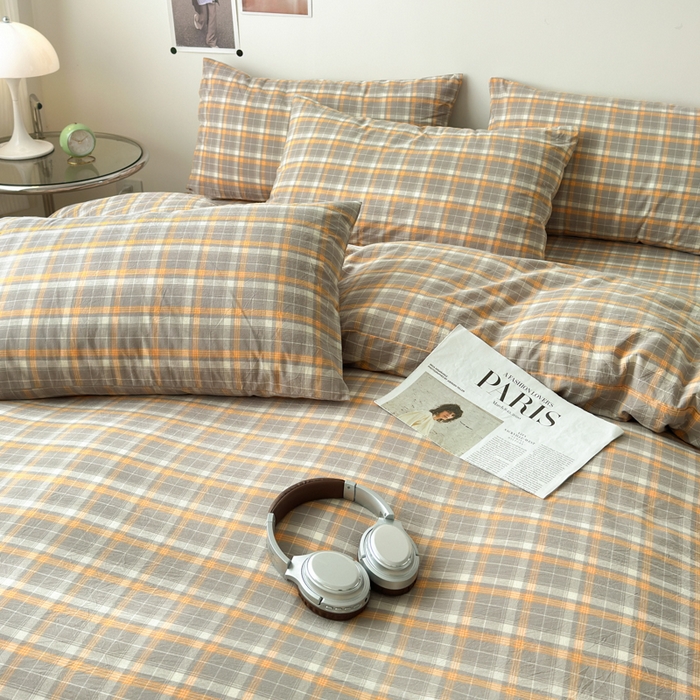 91家纺网 家纺一手货源 找家纺 清雅福 2024新款全棉A类水洗棉单品被套 映像-灰