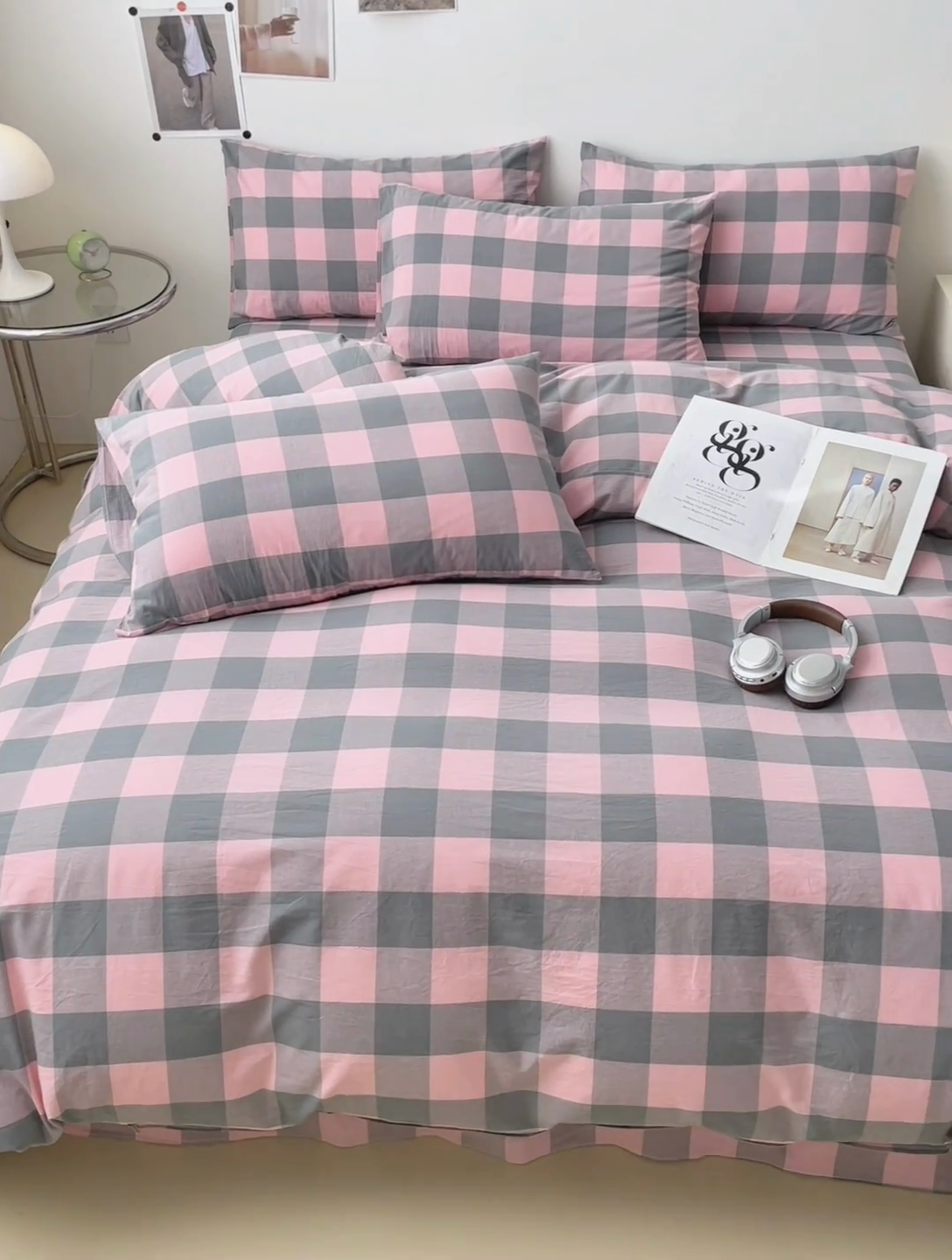 91家纺网 家纺一手货源 找家纺 清雅福 2024新款全棉A类水洗棉单品被套 青春雅格-粉