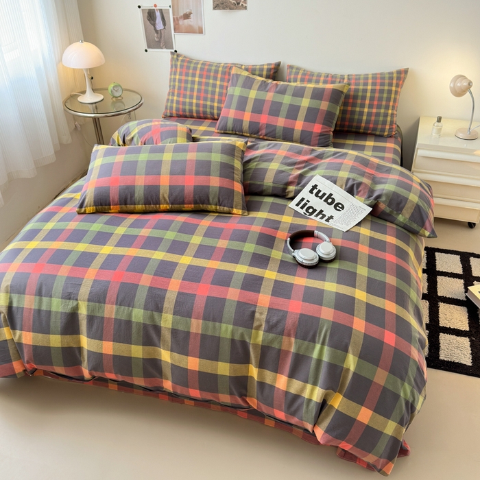 91家纺网 家纺一手货源 找家纺 清雅福 2024新款全棉A类水洗棉单品被套 晴空-灰