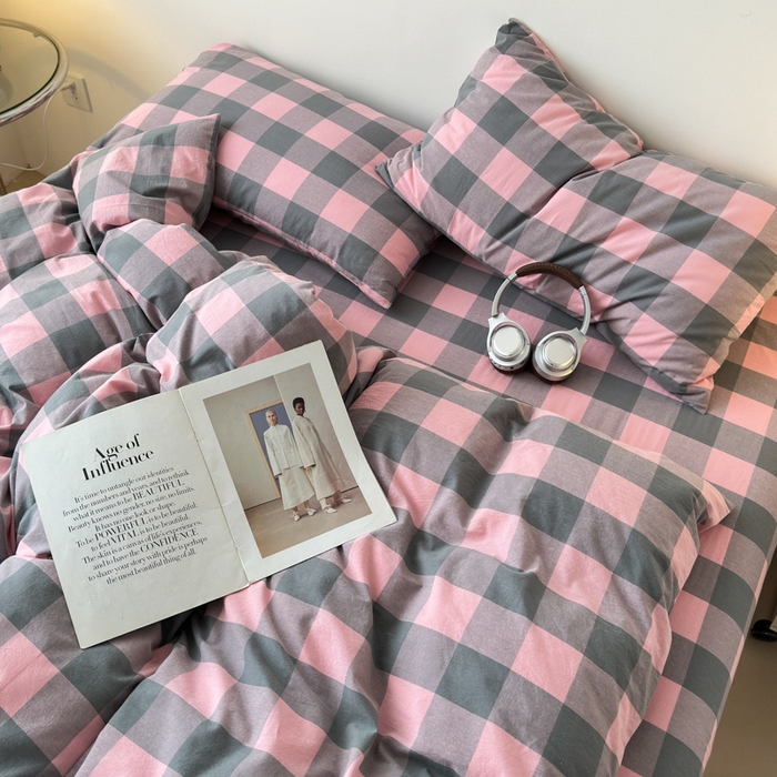 91家纺网 家纺一手货源 找家纺 清雅福 2025新款全棉A类水洗棉单枕套 青春雅格·粉