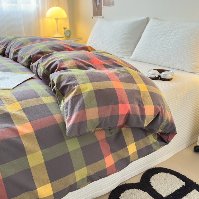 91家纺网 家纺一手货源 找家纺 清雅福 2024新款全棉A类水洗棉单品被套 晴空-灰