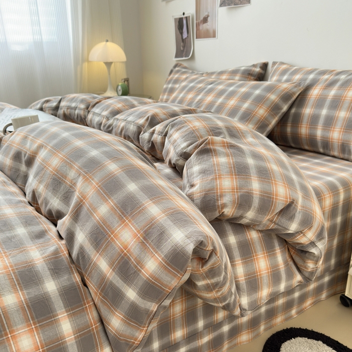 91家纺网 家纺一手货源 找家纺 清雅福 2024新款全棉A类水洗棉四件套单被套 诺卡