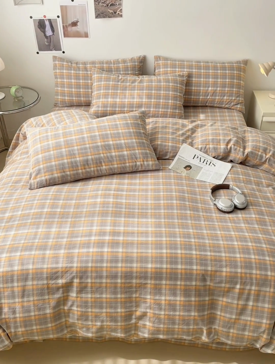 91家纺网 家纺一手货源 找家纺 清雅福 2024新款全棉A类水洗棉四件套单被套 映像-灰