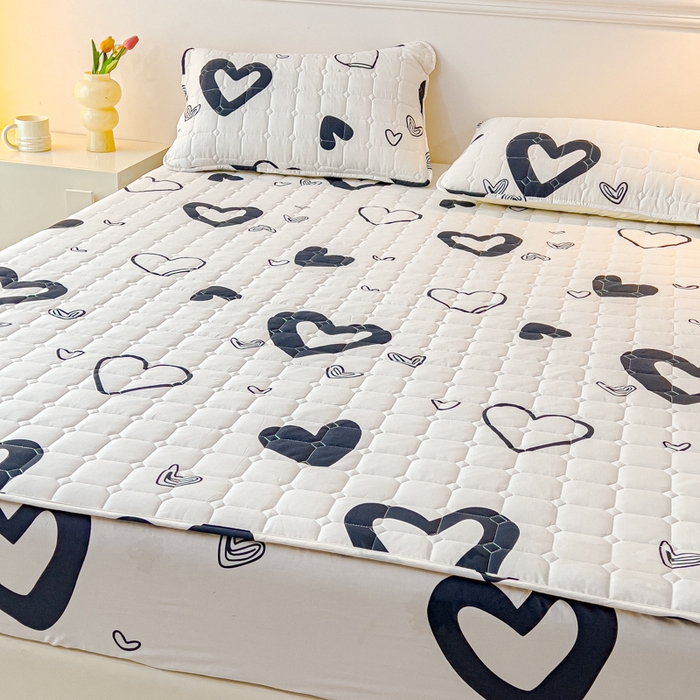 91家纺网 家纺一手货源 找家纺 寝居阁 2024新款13372全棉纯棉大豆纤维夹棉床笠 慢调时光