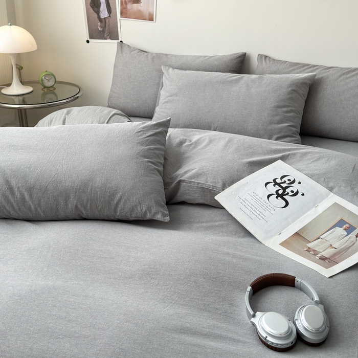 91家纺网 家纺一手货源 找家纺 清雅福 2024新款全棉A类水洗棉单品被套 烟灰