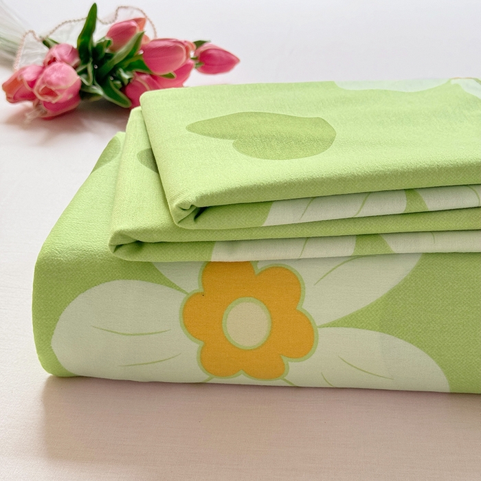 91家纺网 家纺一手货源 找家纺 家贝爱 2024新款JBA加厚圆角纯棉磨毛床单 绿色心情